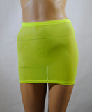 S57 - Bright UV Yellow Net Mini Skirt (12-13 Inch Length)