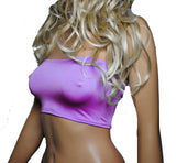B14 - Purple Lilac Nylon Elastane Spandex Boob Tube Top