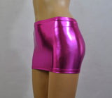 CS50 - Pink Metallic Wetlook Nylon Elastane Spandex Micro Mini Skirt (9-10 Inch Length)