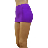 CS59 - Purple Nylon Elastane Spandex Micro Mini Skirt (9-10 Inch Length)