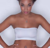 B16 - White Nylon Elastane Spandex Boob Tube Top