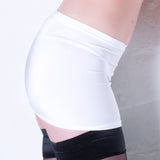 CS01 - White Nylon Elastane Spandex Micro Mini Skirt (9-10 Inch Length)