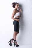 P99 - Black Nylon Elastane Spandex Pencil Skirt (21-22 Inch Length)
