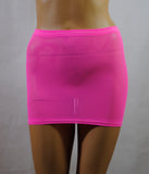 S58 - UV Bright Pink Net Mini Skirt (12-13 Inch Length)