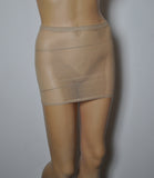 S130 - Beige Nude Net Mini Skirt (12-13 Inch Length)