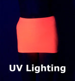 CS09 - UV Pink Nylon Elastane Spandex Micro Mini Skirt (9-10 Inch Length)