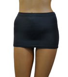 CS23 - Dark Grey Charcoal Nylon Elastane Spandex Micro Mini Skirt (9-10 Inch Length)