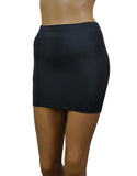 S23 - Dark Grey Charcoal Nylon Elastane Spandex Mini Skirt (12-13 Inch Length)