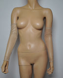G130 - Beige Nude Net Arm Warmers Gauntlets