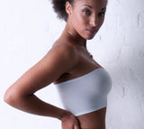 B16 - White Nylon Elastane Spandex Boob Tube Top