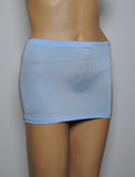 CS12 - Baby Blue Nylon Elastane Spandex Micro Mini Skirt (9-10 Inch Length)