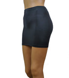 S23 - Dark Grey Charcoal Nylon Elastane Spandex Mini Skirt (12-13 Inch Length)