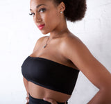 XB1 -  Black Nylon Elastane Spandex Boob Tube Top