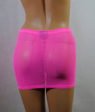 S58 - UV Bright Pink Net Mini Skirt (12-13 Inch Length)