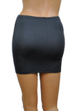 S23 - Dark Grey Charcoal Nylon Elastane Spandex Mini Skirt (12-13 Inch Length)