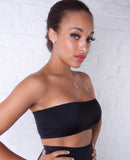 XB1 -  Black Nylon Elastane Spandex Boob Tube Top
