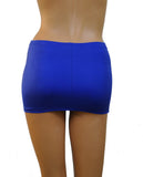 CS55 - Electric Blue Nylon Elastane Spandex Micro Mini Skirt (9-10 Inch Length)