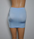 S012 - Baby Blue Nylon Elastane Spandex Mini Skirt (12-13 Inch Length)