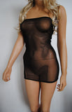 D20 - Black Net Boob Tube Mini Dress (22-23 inch length)