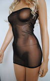 D20 - Black Net Boob Tube Mini Dress (22-23 inch length)