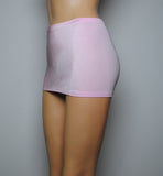 CS05 - Baby Pink Nylon Elastane Spandex Micro Mini Skirt (9-10 Inch Length)