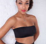 XB1 -  Black Nylon Elastane Spandex Boob Tube Top