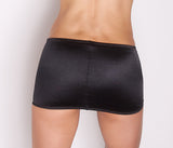 W304 - Black Nylon Elastane Spandex Micro Mini Skirt (9-10 Inch Length)