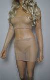 B130 - Beige Nude Net Boob Tube