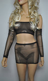 S56 - Black Net Mini Skirt (12-13 Inch Length)