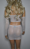 G27 - White Net Arm Warmers Gauntlets