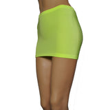 CS06 - UV Fluorescent Bright Yellow Nylon Elastane Spandex Micro Mini Skirt (9-10 Inch Length)