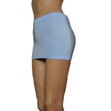 CS12 - Baby Blue Nylon Elastane Spandex Micro Mini Skirt (9-10 Inch Length)