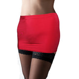 CS29 - Red Nylon Elastane Spandex Micro Mini Skirt (9-10 Inch Length)