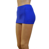 CS55 - Electric Blue Nylon Elastane Spandex Micro Mini Skirt (9-10 Inch Length)