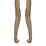 G130 - Beige Nude Net Arm Warmers Gauntlets