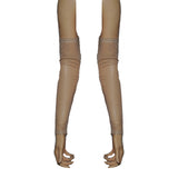 G130 - Beige Nude Net Arm Warmers Gauntlets