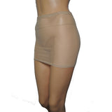 S130 - Beige Nude Net Mini Skirt (12-13 Inch Length)
