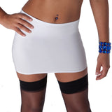 S31 - White Nylon Elastane Spandex Mini Skirt (12-13 Inch Length)