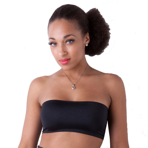 XB1 -  Black Nylon Elastane Spandex Boob Tube Top